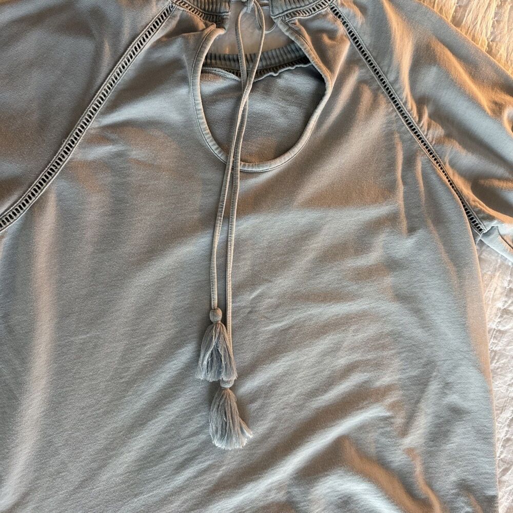 Women’s Anthropologie Wendy Eyelet Sweater Sweatshirt Large - Picture 8 of 9